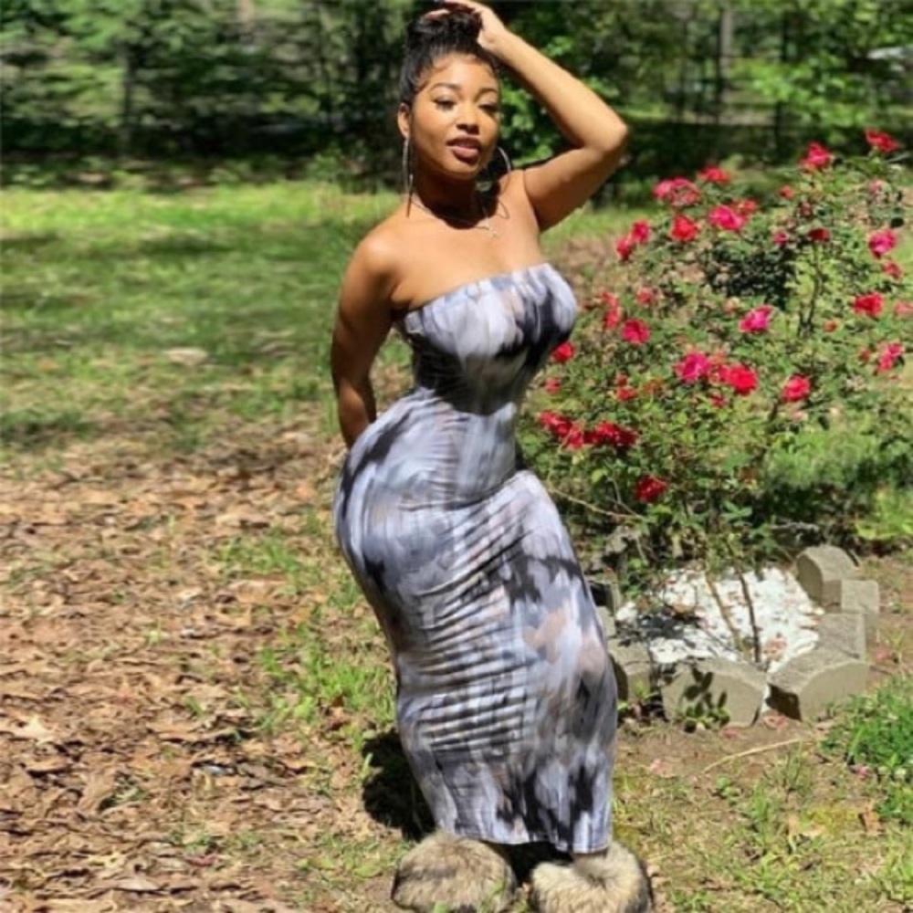 Grey tube dress